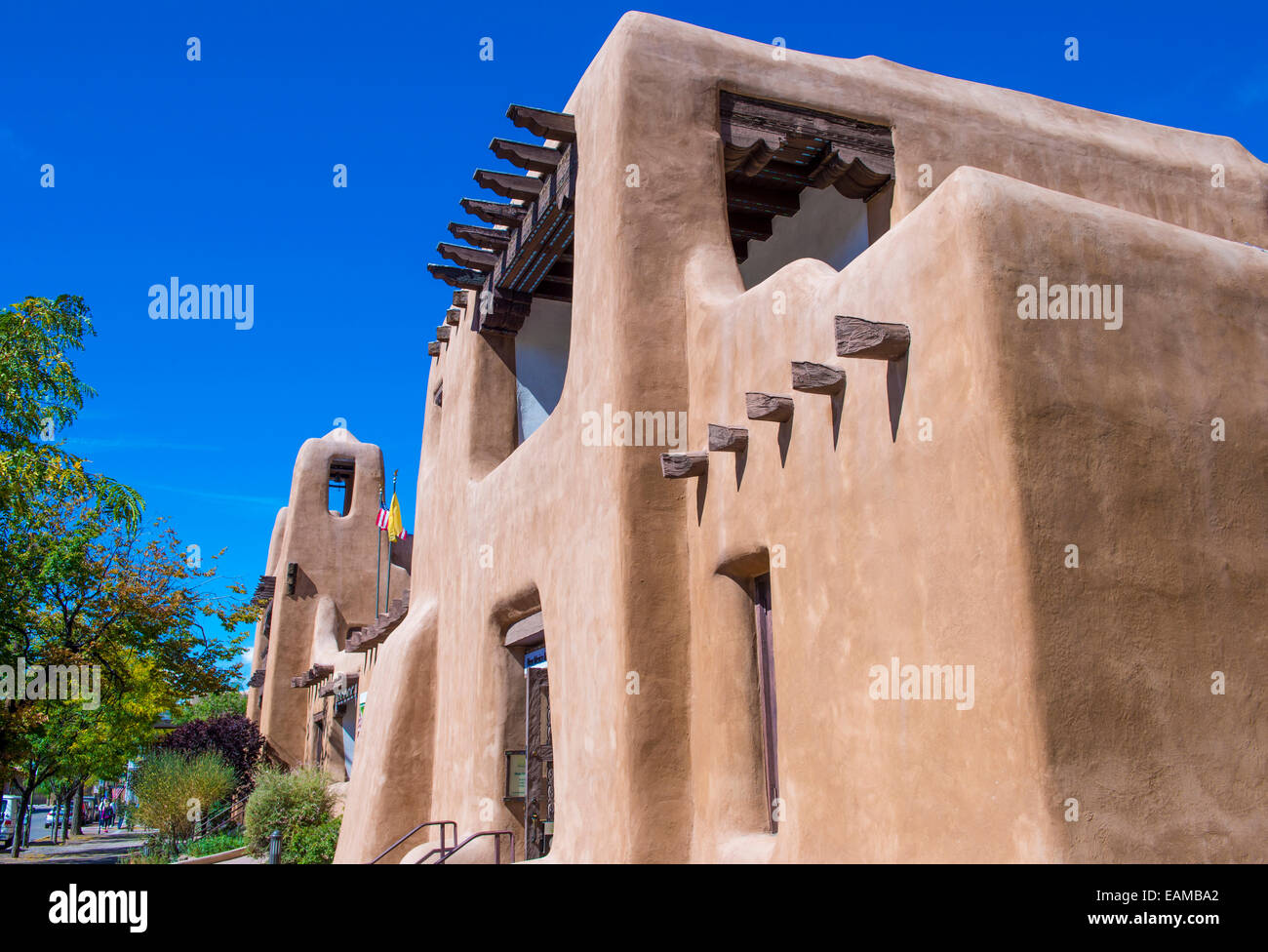 Traditional Adobe Architecture In Santa Fe New Mexico Stock Photo Alamy