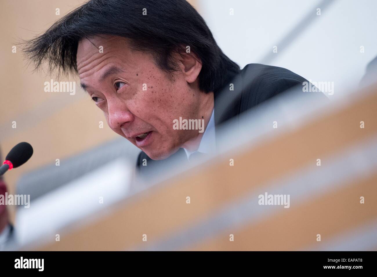 Director and music director of the Wuppertal Opera, Toshiyuki Kamioka, attends a session of the cultural committee in Wuppertal, Germany, 19 - wuppertal-germany-19th-nov-2014-director-and-music-director-of-the-EAPAT8