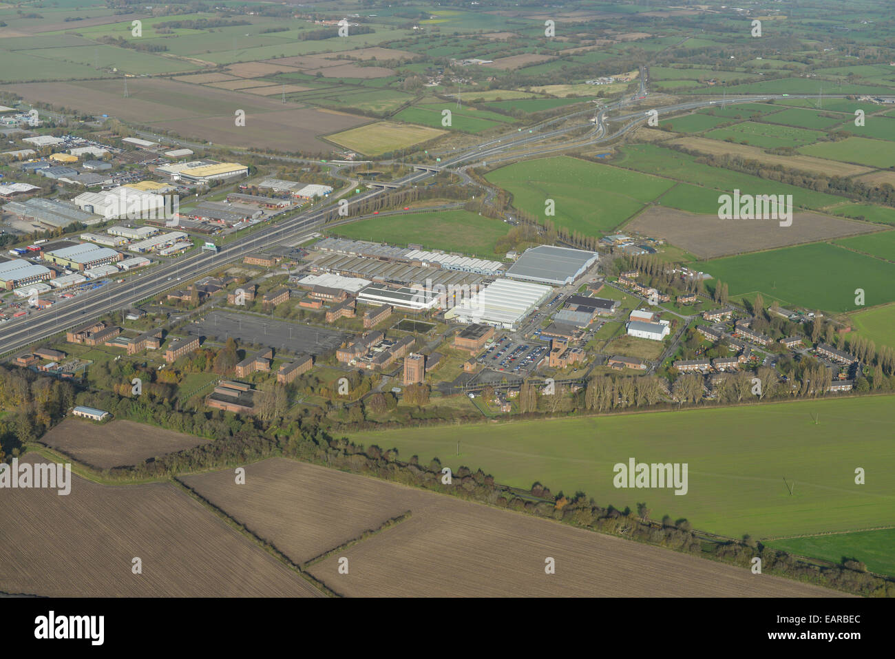 An aerial view of MOD Sealand, former RAF Sealand in Flintshire Stock