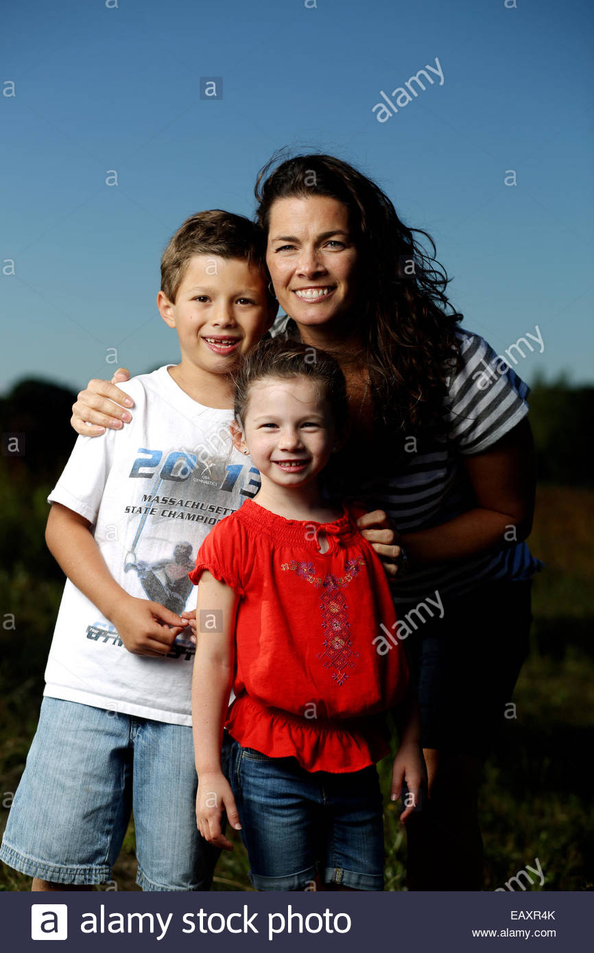 Former ice skating champion Nancy Kerrigan and family Stock Photo(05)