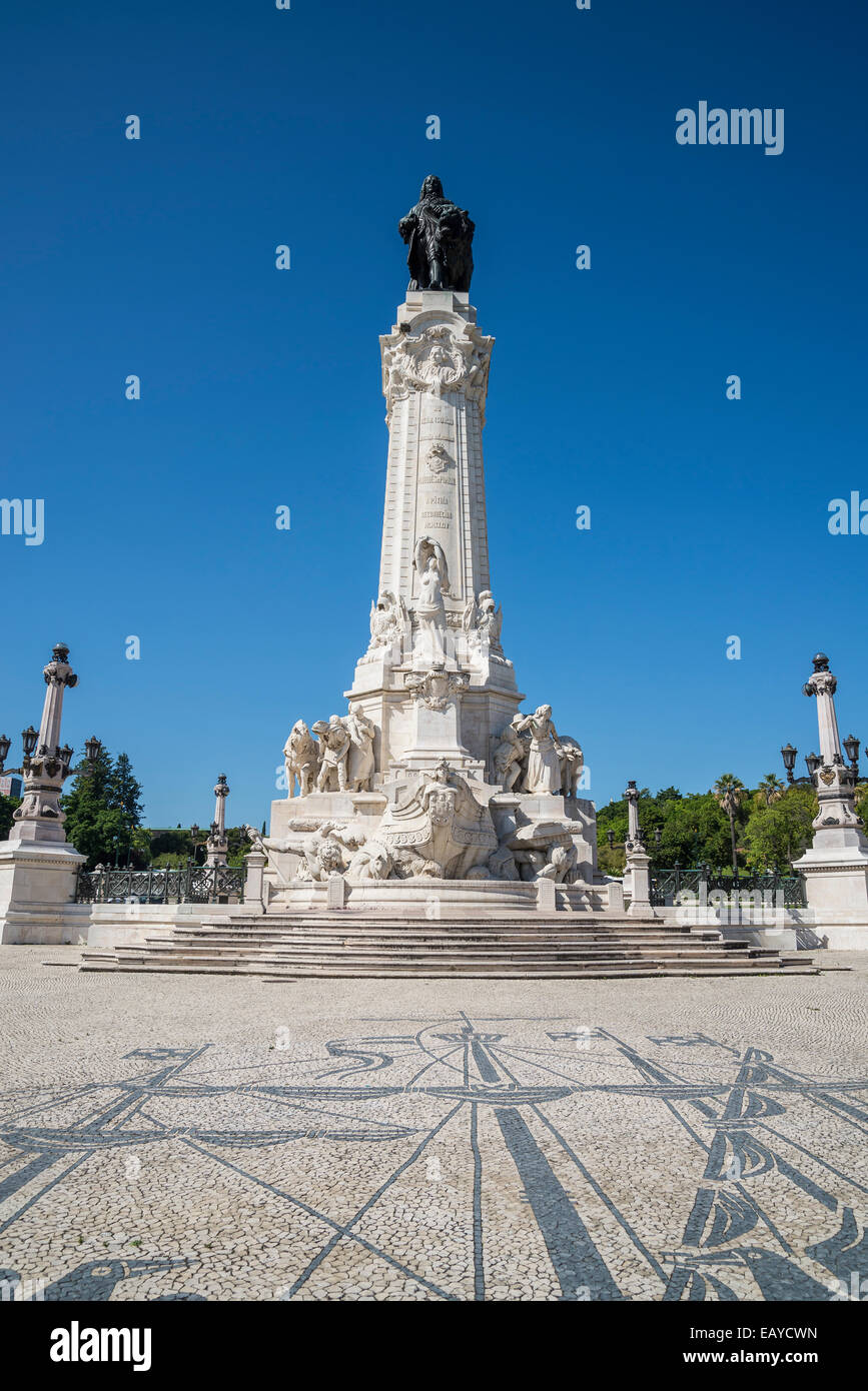 Marquis Of Pombal Square And Monument Lisbon Portugal Stock Photo