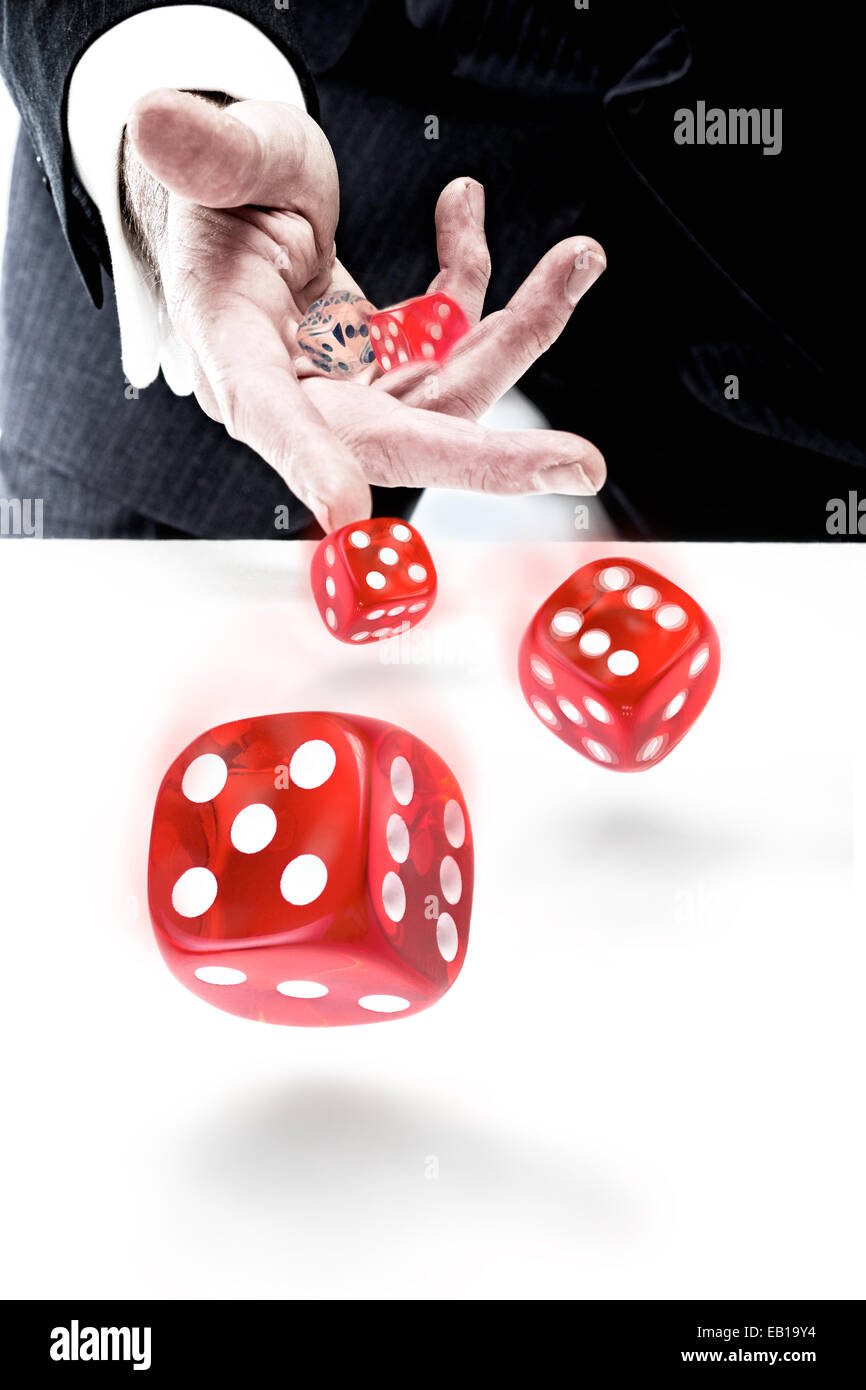 Adult playing dice