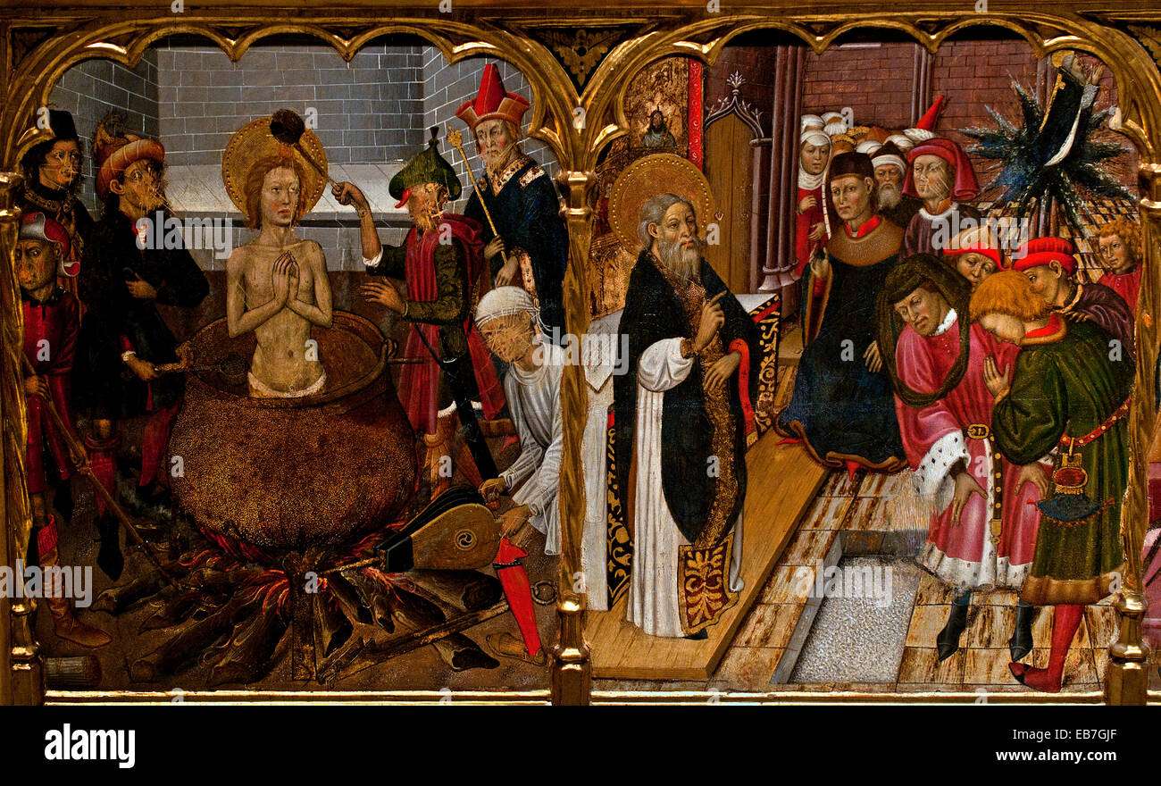 Altarpiece of the Saints John 1432 Bernat Martorell 1400 Barcelona Stock Photo, Royalty Free