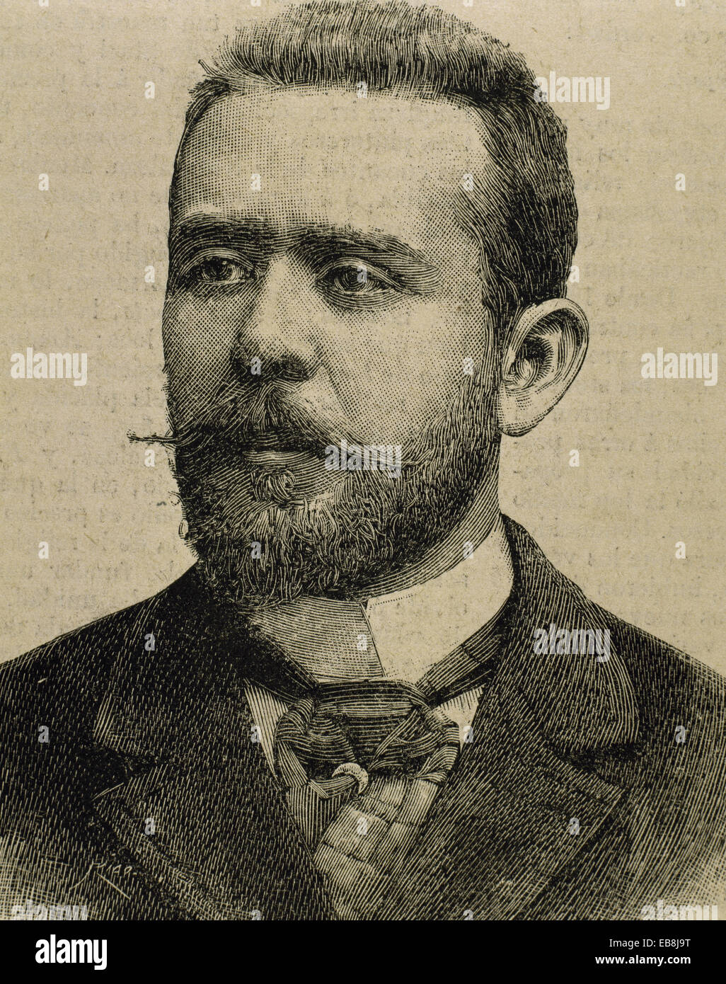 Narciso Diaz de Escovar (1860-1935). Spanish poet and writer. Engraving - narciso-diaz-de-escovar-1860-1935-spanish-poet-and-writer-engraving-EB8J9T