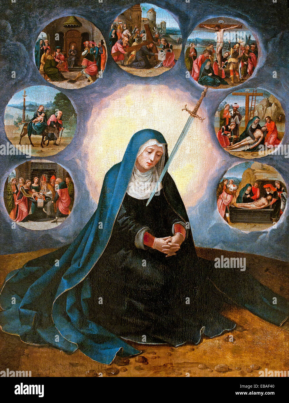 Virgin of the Seven Sorrows by Master of the Half Lengths Stock Photo ...