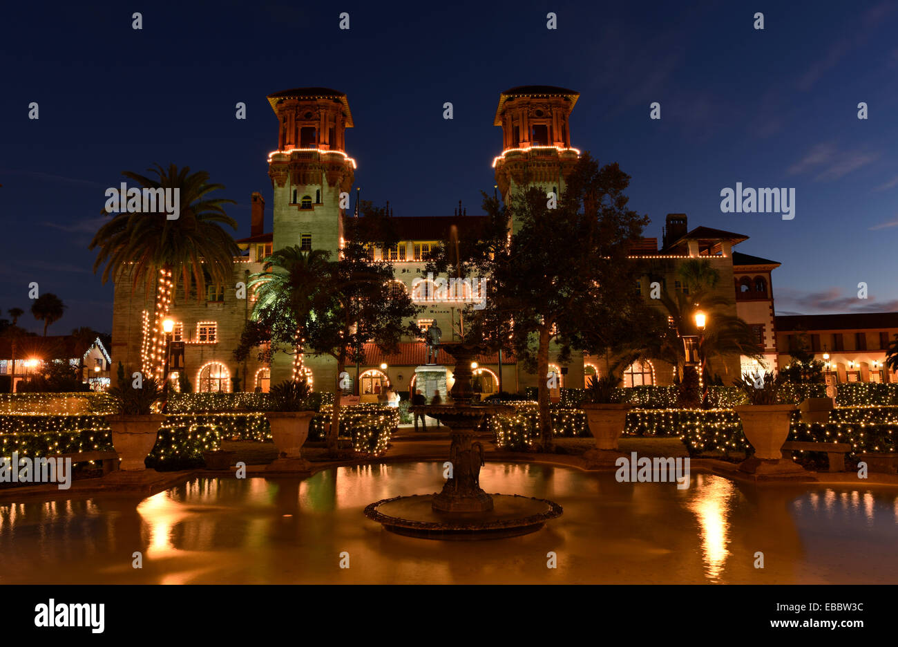 Lightner Museum during St. Augustine's Nights of Lights in St Stock