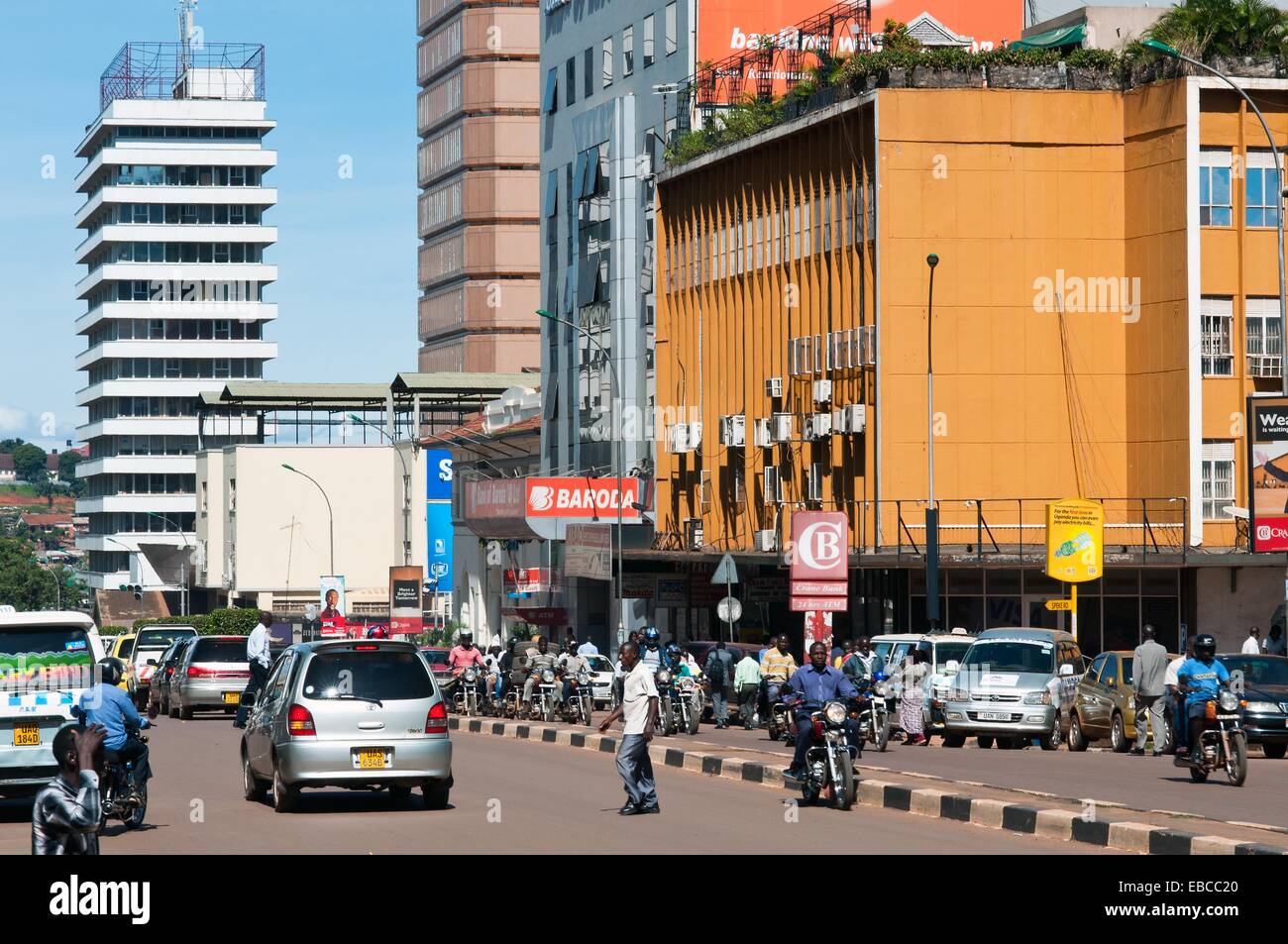 Kampala road scene, Kampala CBD, Uganda Stock Photo, Royalty Free Image