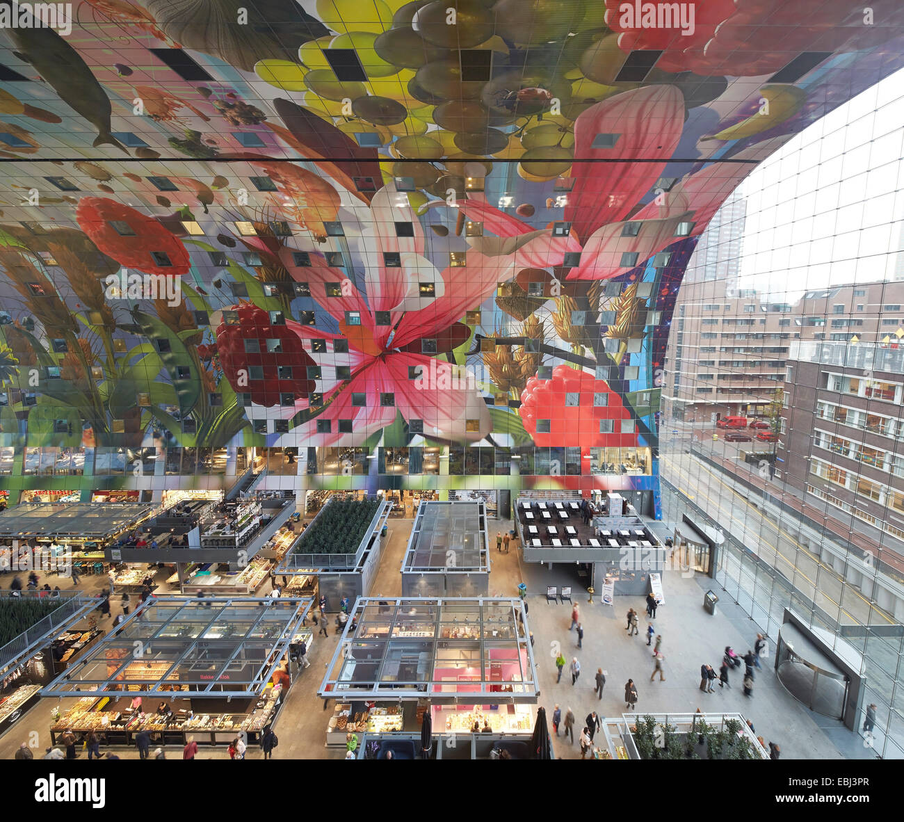 Market Hall Rotterdam, Rotterdam, Netherlands. Architect MVRDV Stock