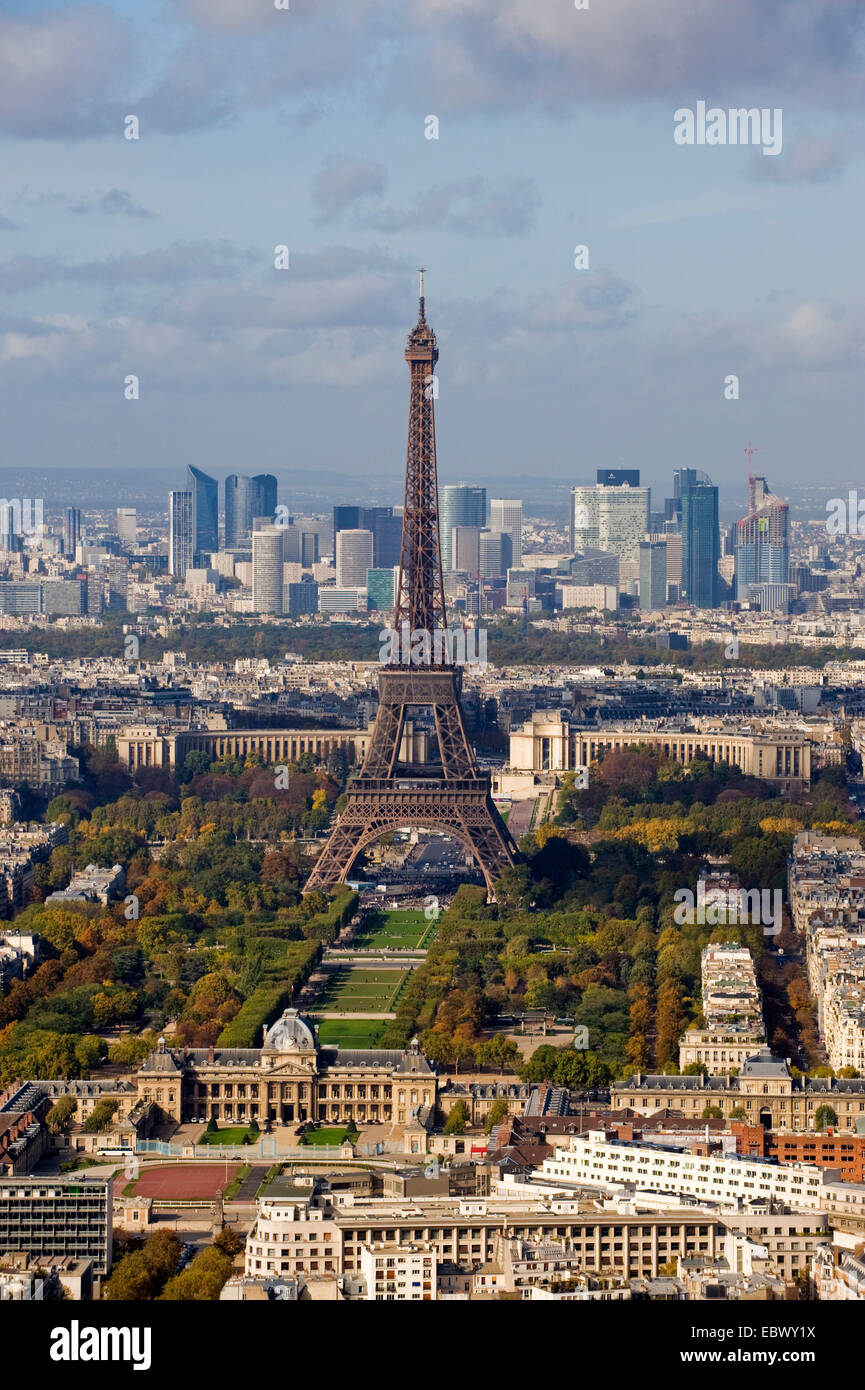 City View Of Paris With Eiffel Tower La Defense In The Background