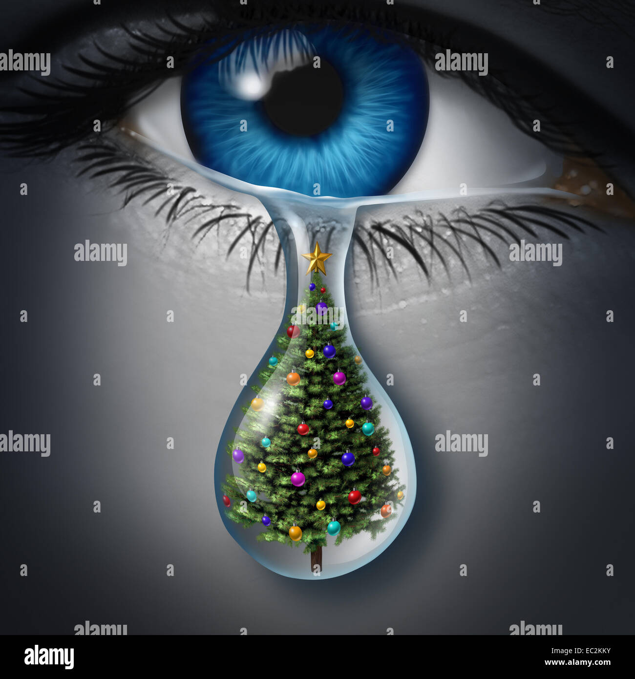 Holiday depression and winter season anxiety and emotional crisis Stock