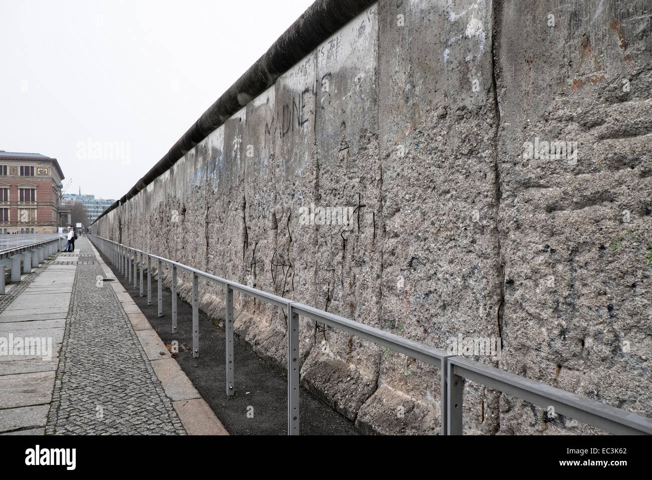A section of the berlin wall beside the topography of terror history museum in berlin