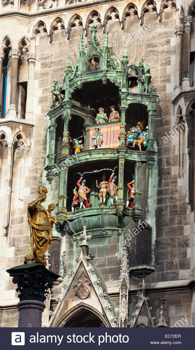 Glockenspiel on the Munich city hall, Germany Stock Photo 76372991 Alamy