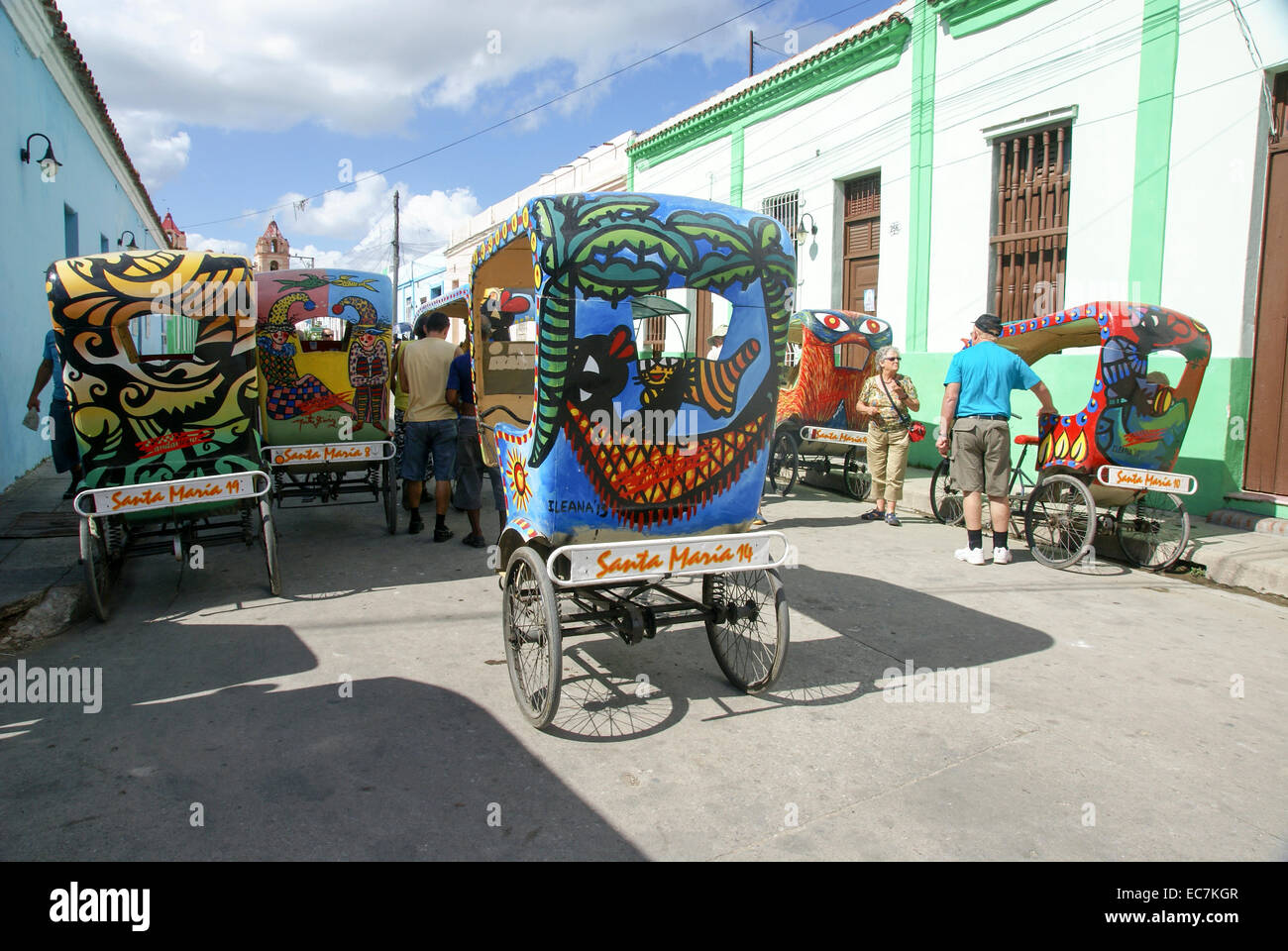 Cuba, Camaguey. bicitaxi Stock Photo, Royalty Free Image: 76386375 - Alamy