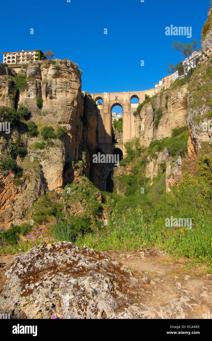 Puente Nuevo new bridge spanning the Tajo Gorge Ronda Málaga