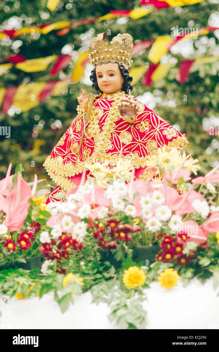 Santo Nino or child jesus in sinulog festival of cebu philippines Stock