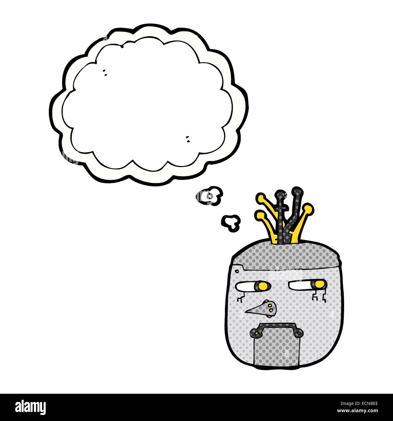 Cartoon Robot Head With Speech Bubble Stock Vector Image Art Alamy