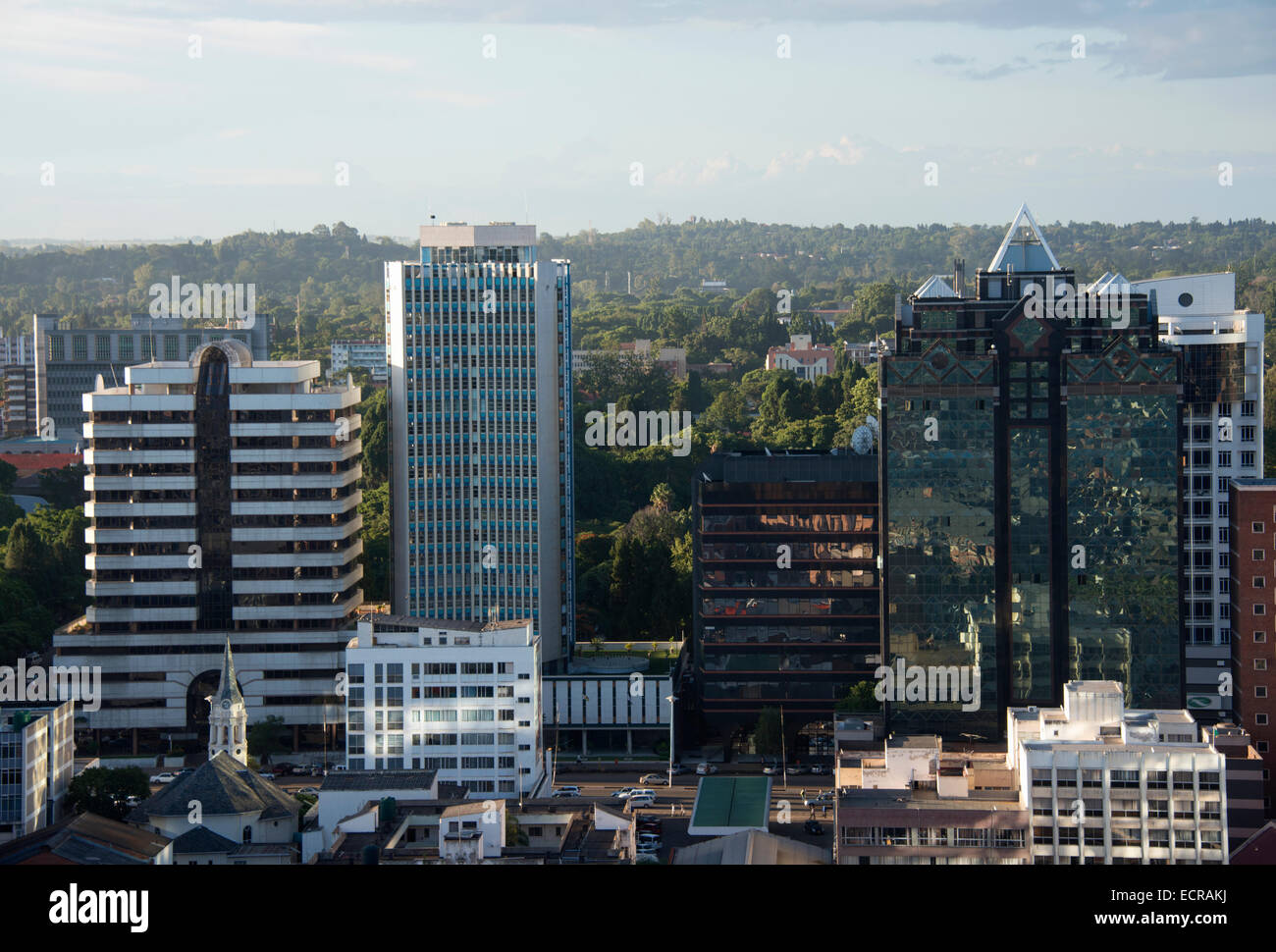 Harare, capital of Zimbabwe CBD Stock Photo, Royalty Free Image