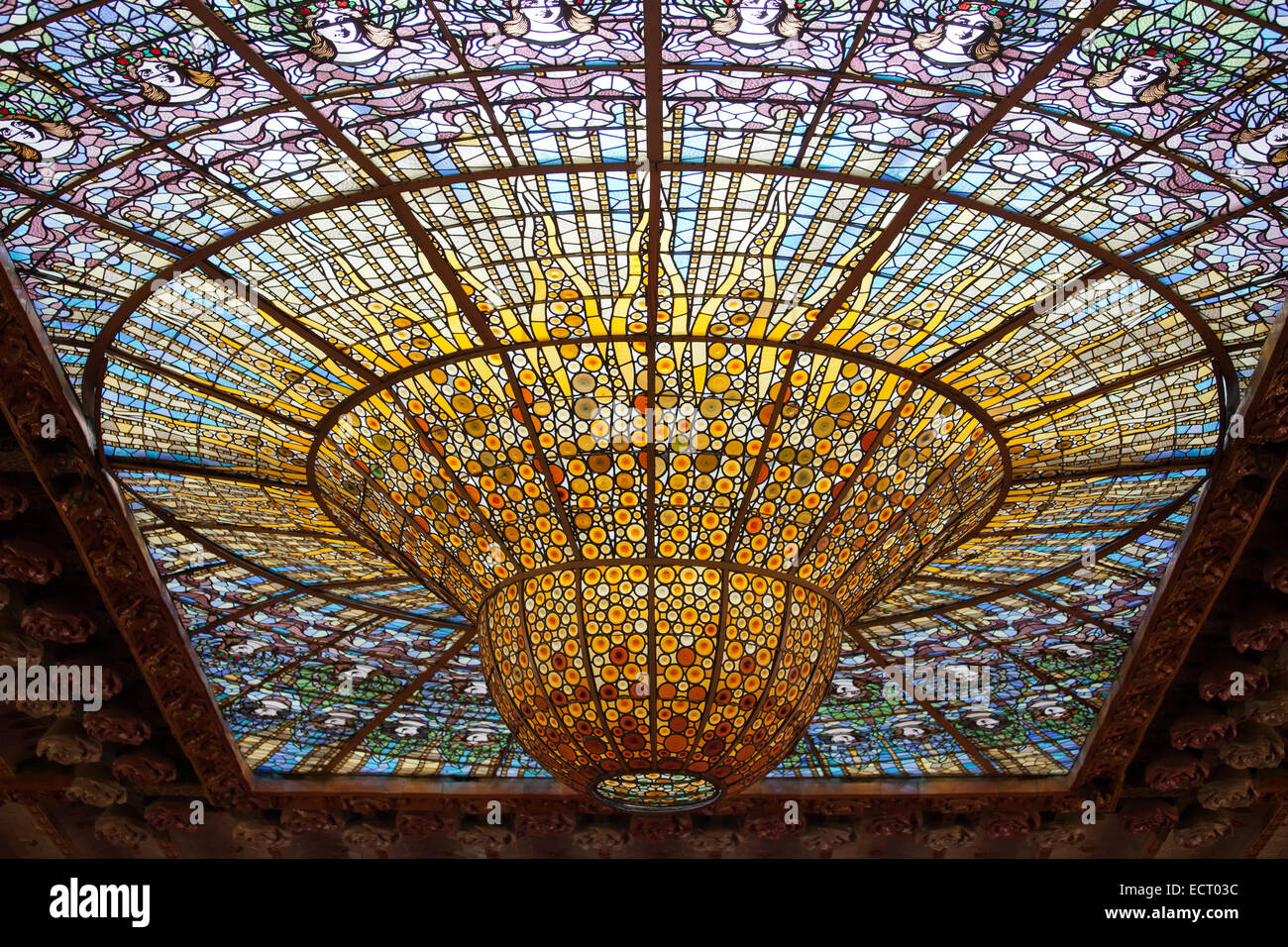 Barcelona Catalonia Spain Stained Glass Skylight Barcelona Catalonia Spain Stained Glass Skylight