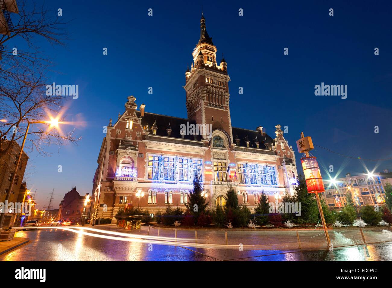France, Nord, Dunkirk, city hall ok Dunkirk and its belfry listed as