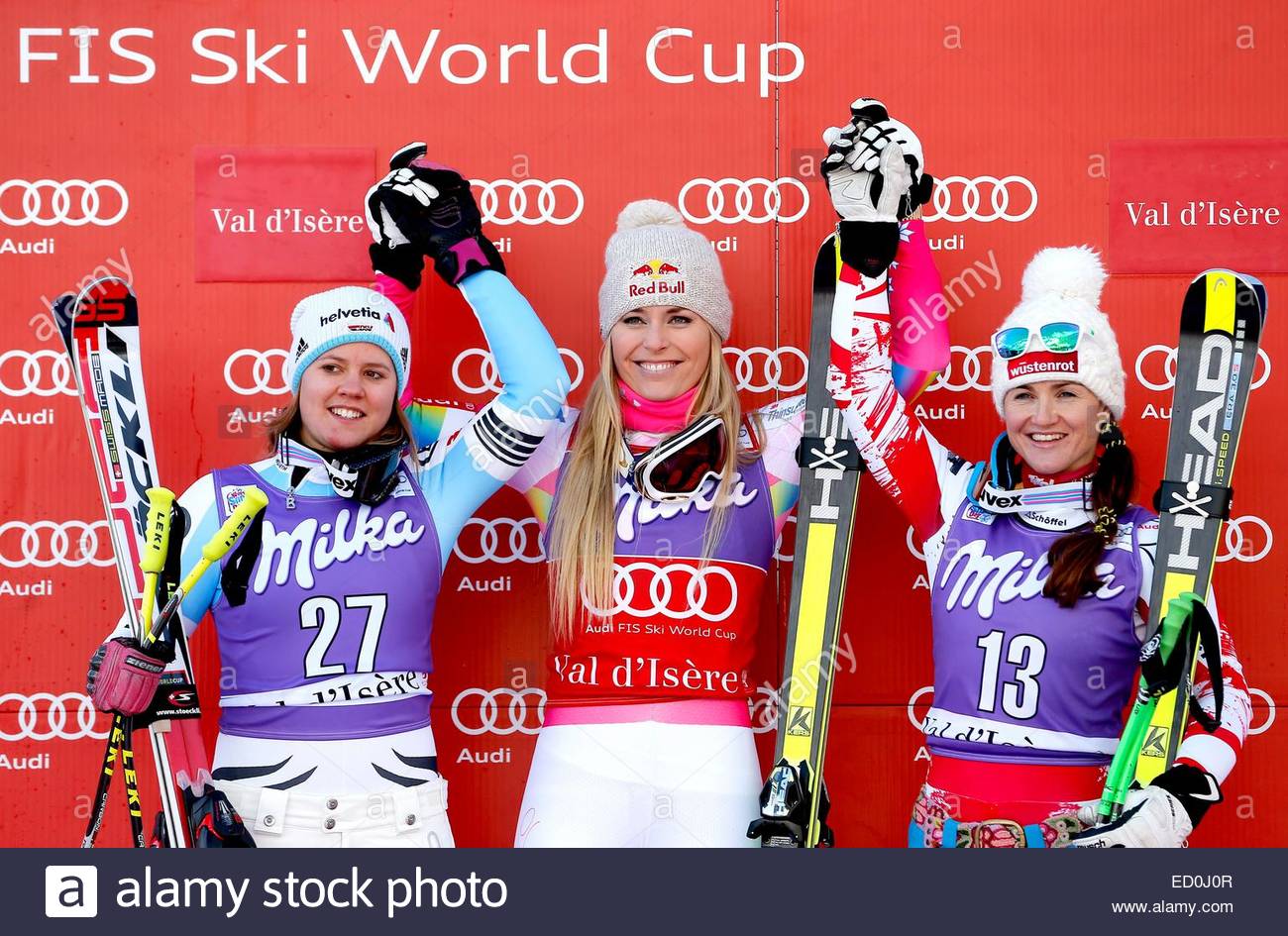Epa04535733 Viktoria Rebensburg Of Germany (l) And Elisabeth