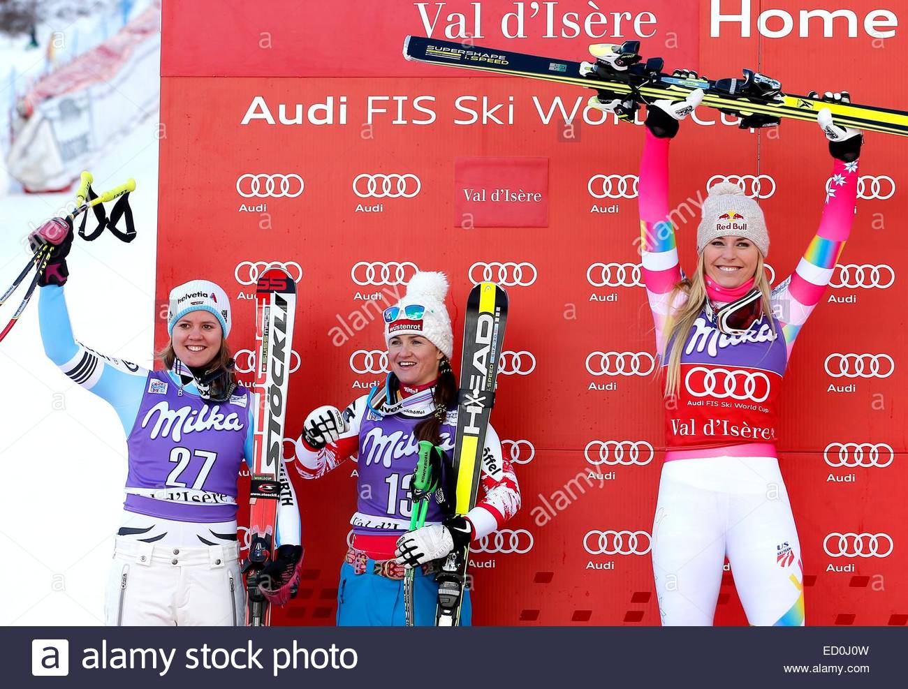 Epa04535735 Viktoria Rebensburg Of Germany (l) And Elisabeth