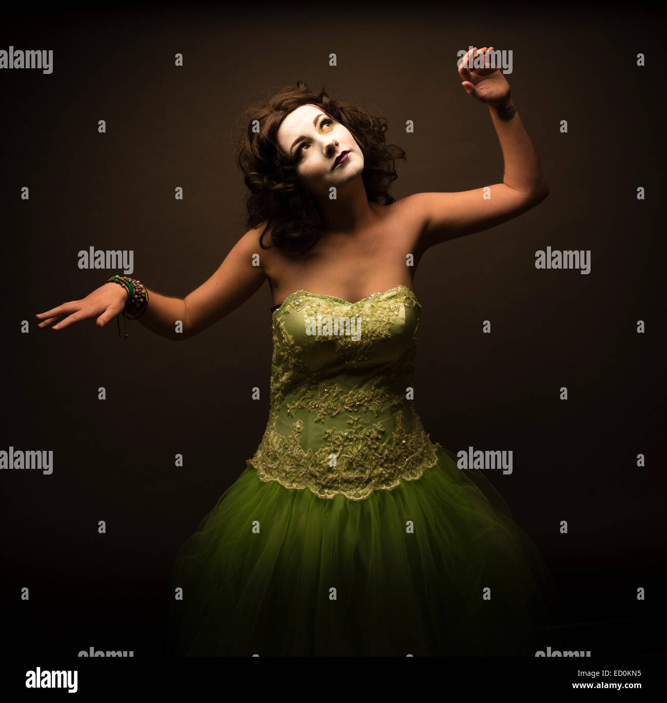 Fantasy makeover photography A young woman girl model made up to Stock