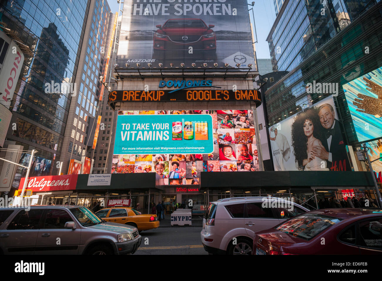 The Walgreens drug store at One Times Square in New York is seen on