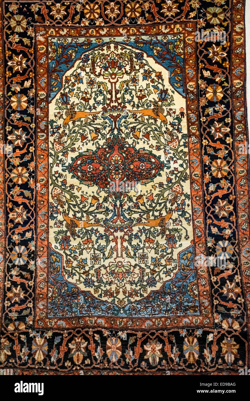 Carpet in the Carpet Museum of Iran in Tehran, Iran Stock Photo