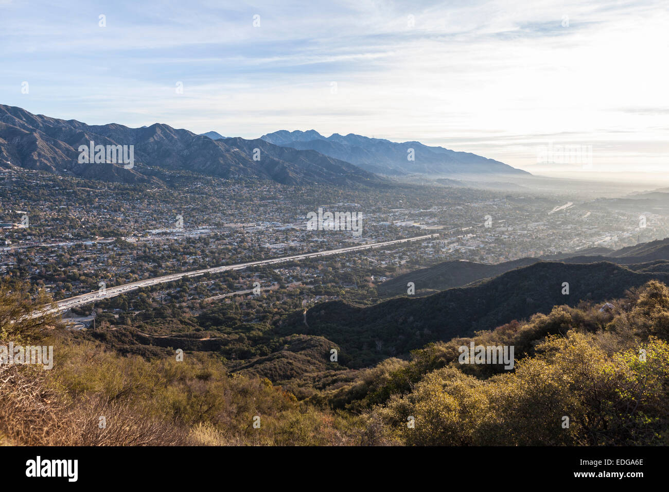 Southern California mountain morning view of La Crescenta Montrose