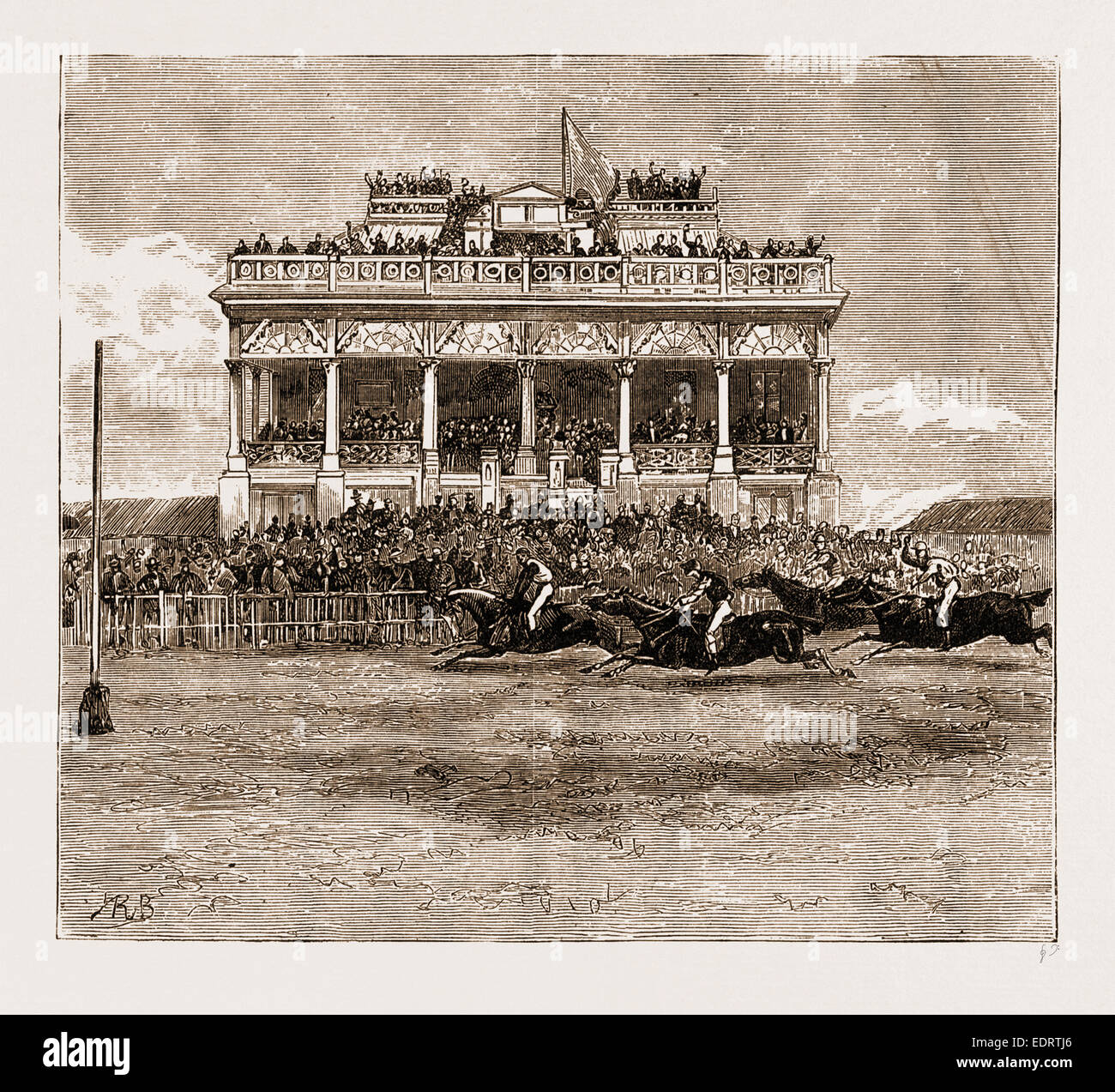 THE RACE COURSE, SHANGHAI, CHINA, 1883 Stock Photo, Royalty Free Image