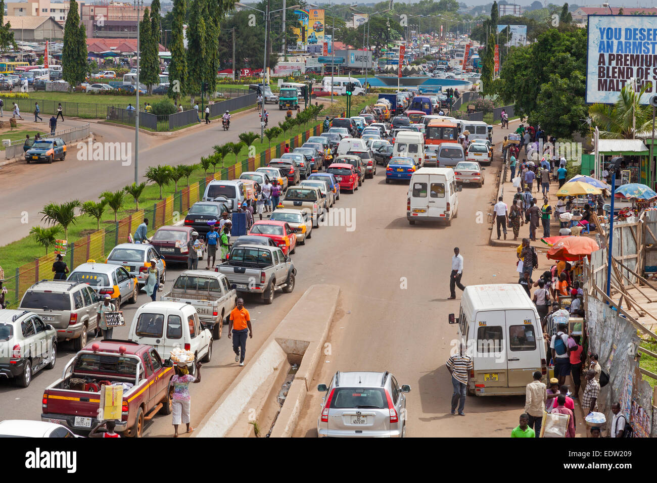 Traffic jam, city centre, Accra, Ghana, Africa Stock Photo: 77382377 ...