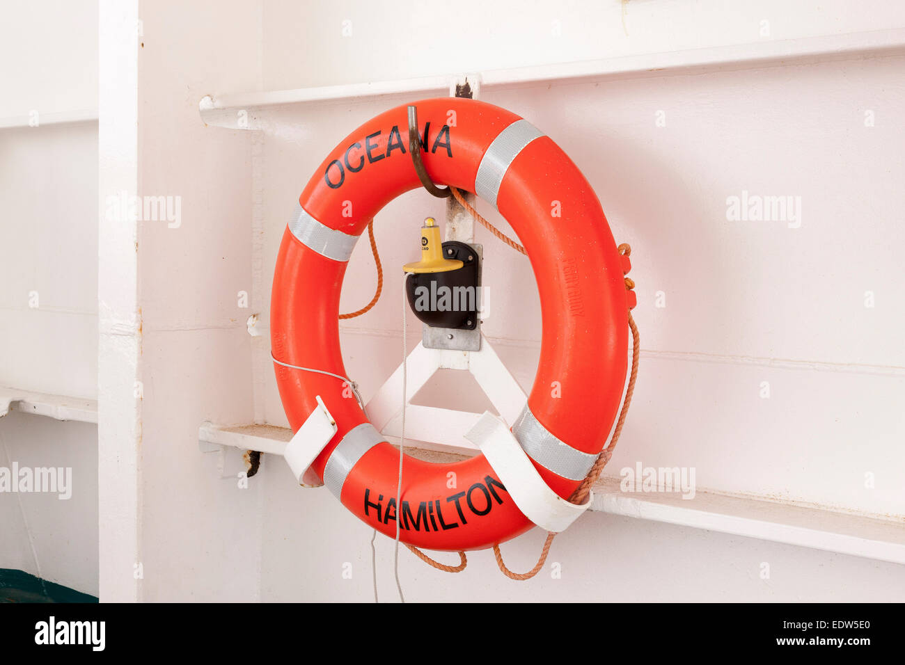 Life Buoy Ring On P O Oceana Stock Photo Alamy