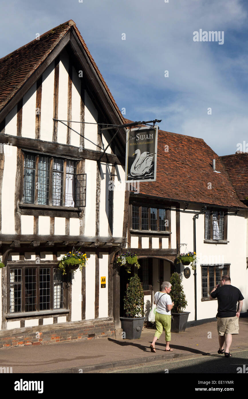 UK England, Suffolk, Lavenham, High Street, The Swan Hotel Stock Photo