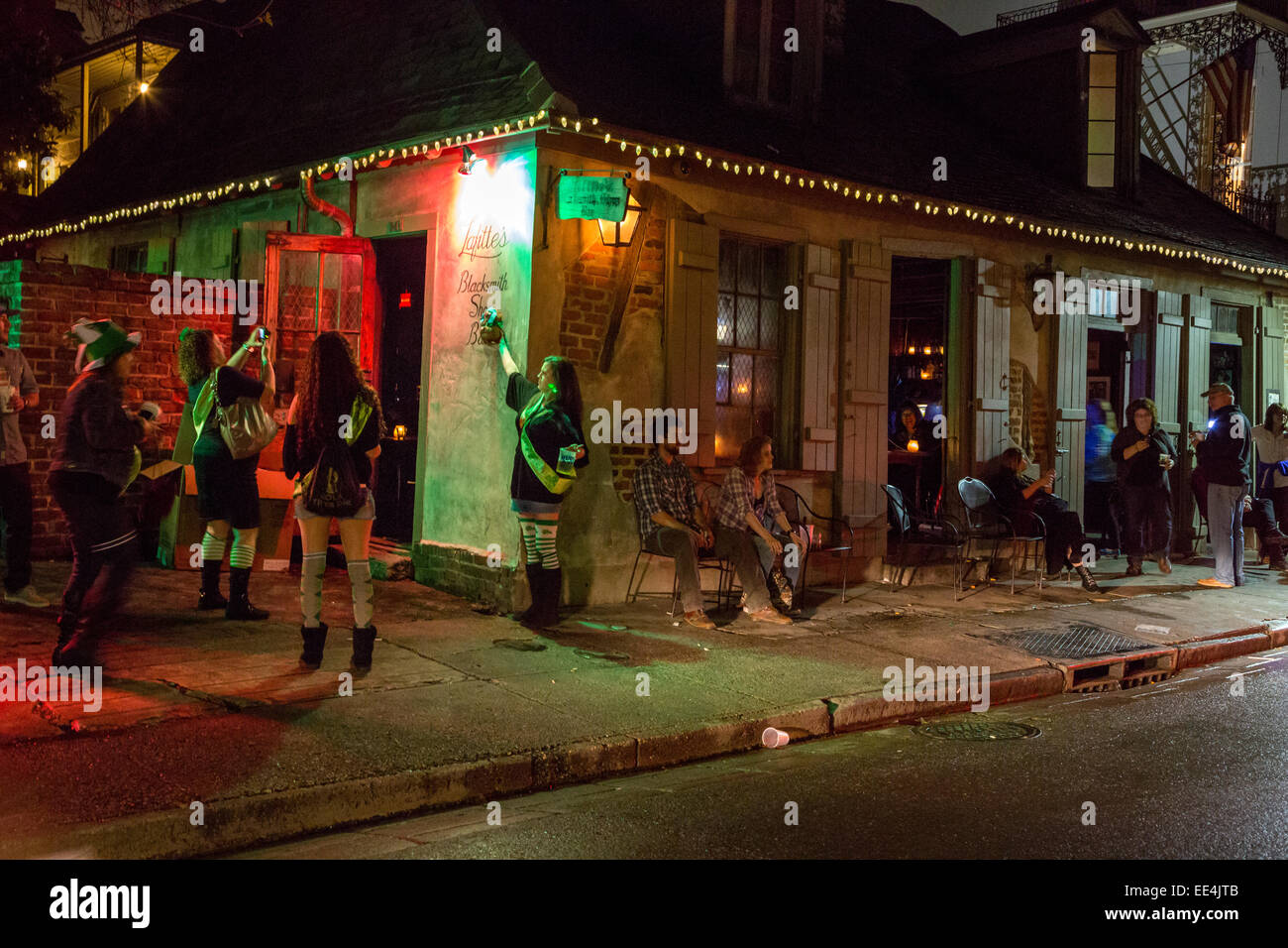 French Quarter, New Orleans, Louisiana. Night Scene, Jean Lafitte's