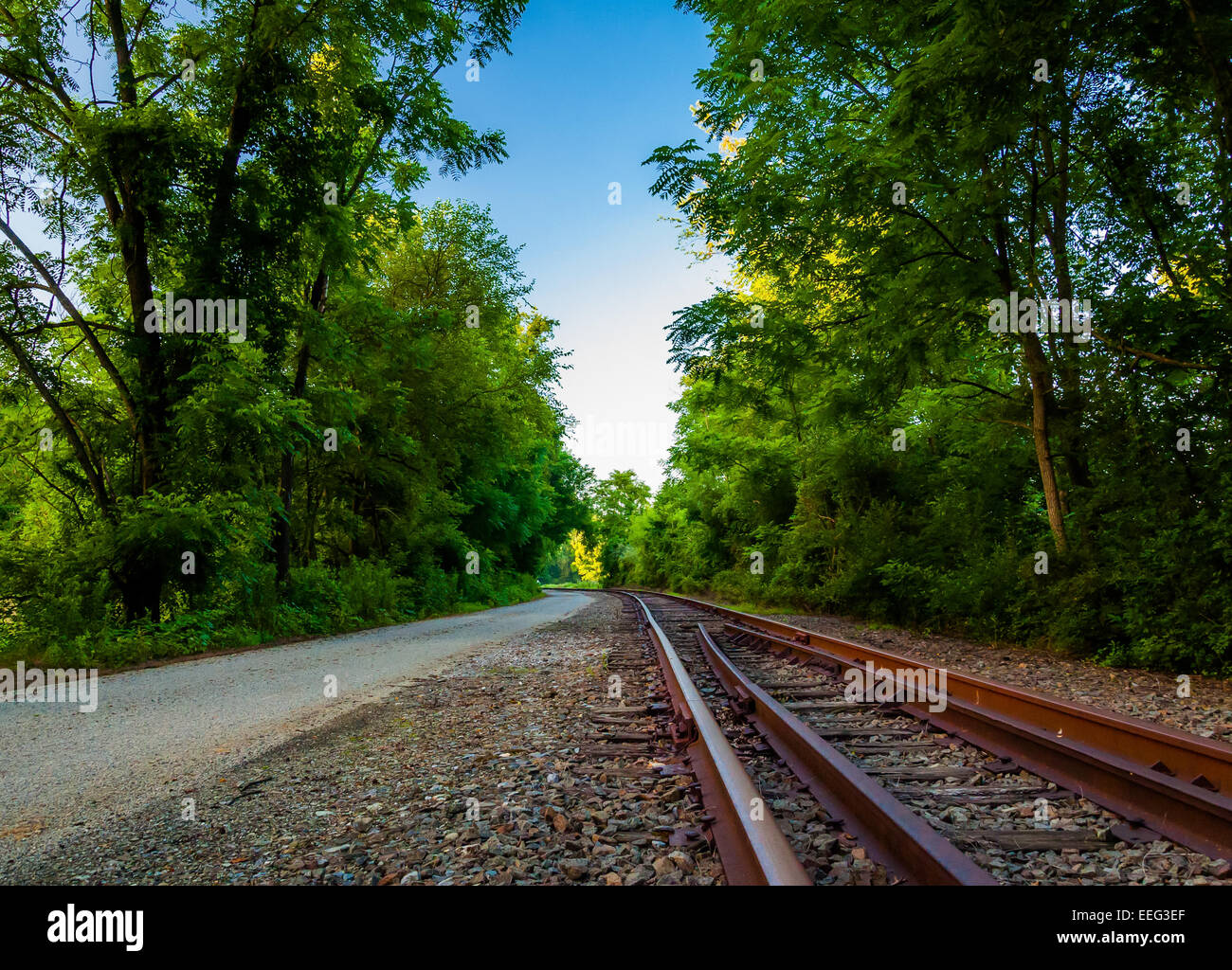 Railroad Tracks Along The Northern Central Railroad Trail In York