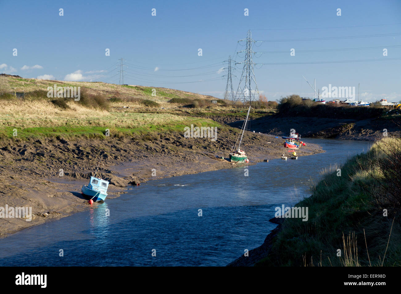 Estuary Of River Rhymney, Cardiff, South Wales, Uk Stock Photo, Royalty