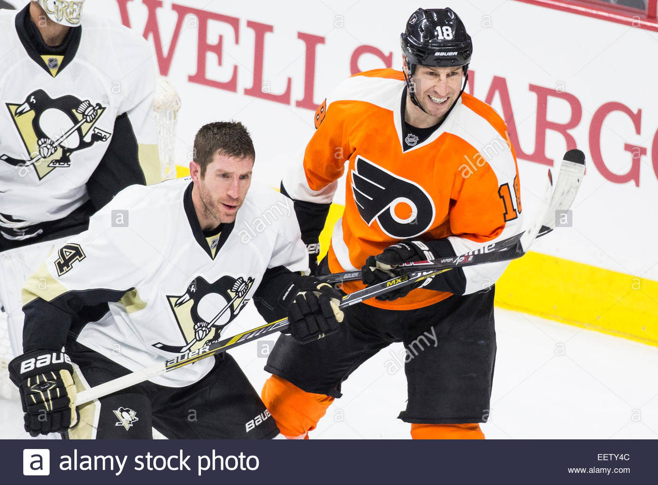 overtime 20th jan 2015 pittsburgh penguins defenseman rob scuderi penguins vs flyers 2015
