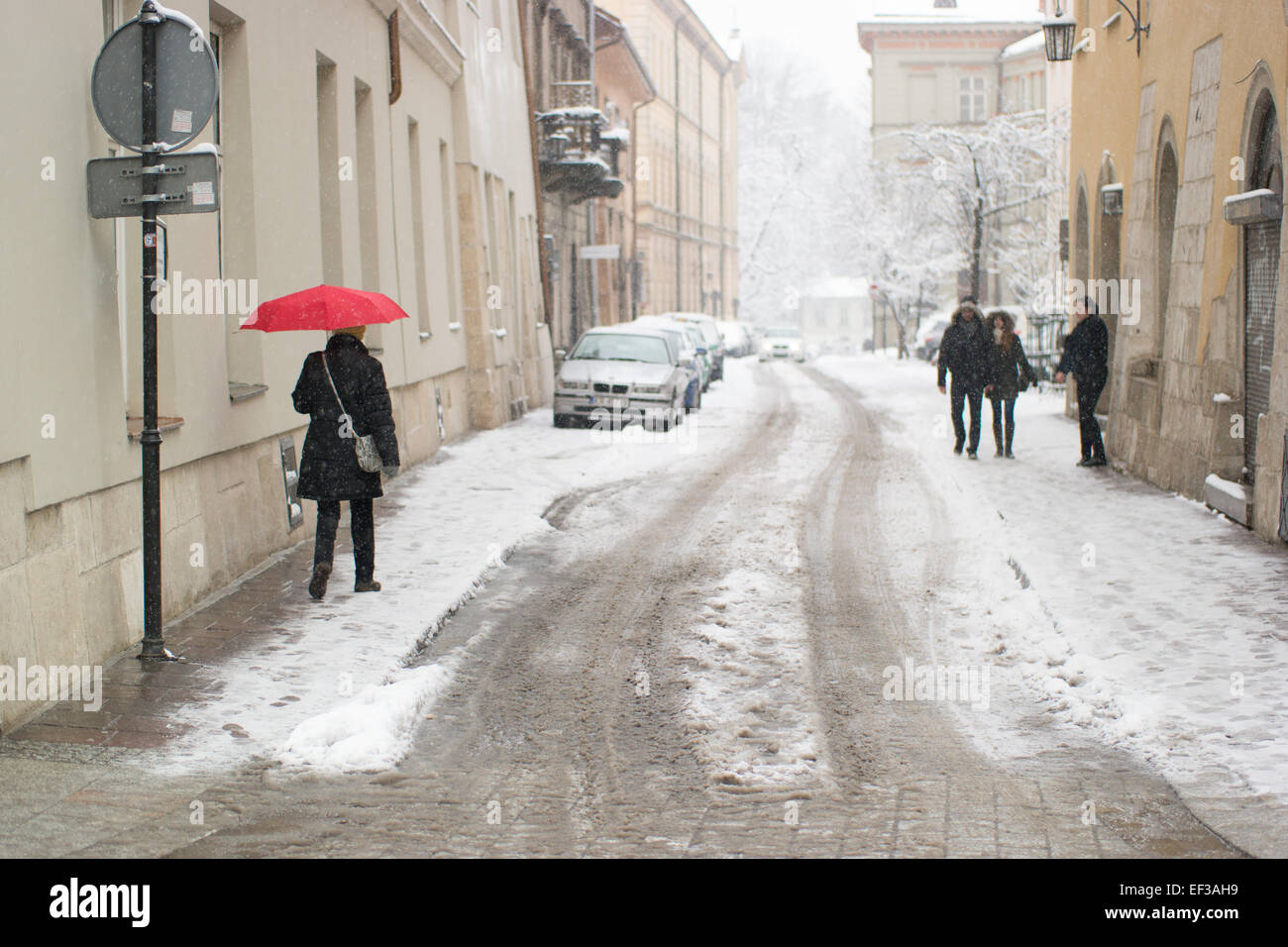 Krakow, Poland. 25th January, 2015. Poland Weather The steady Stock