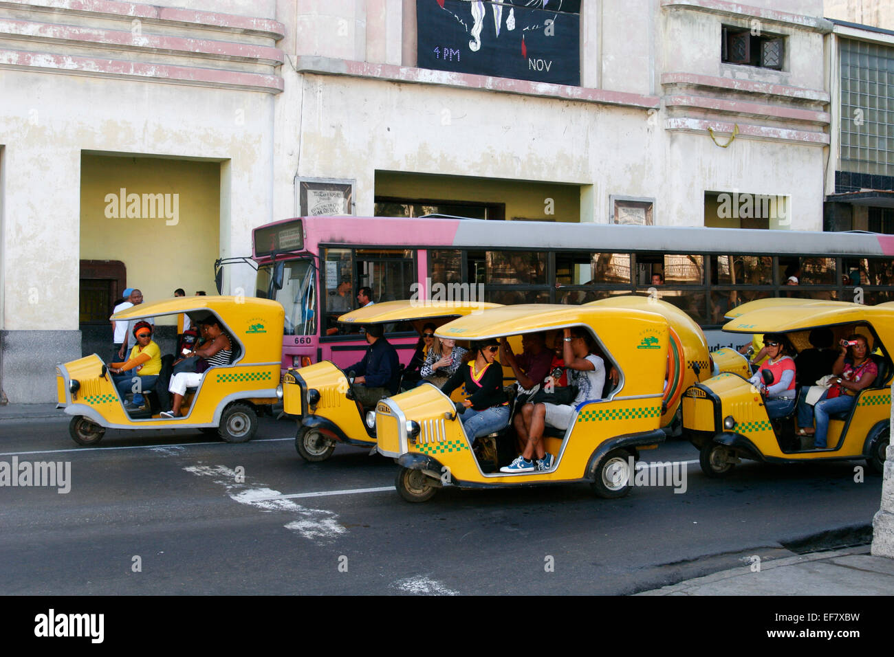 Yellow coco taxis in Havana, Cuba Stock Photo 78235693 Alamy