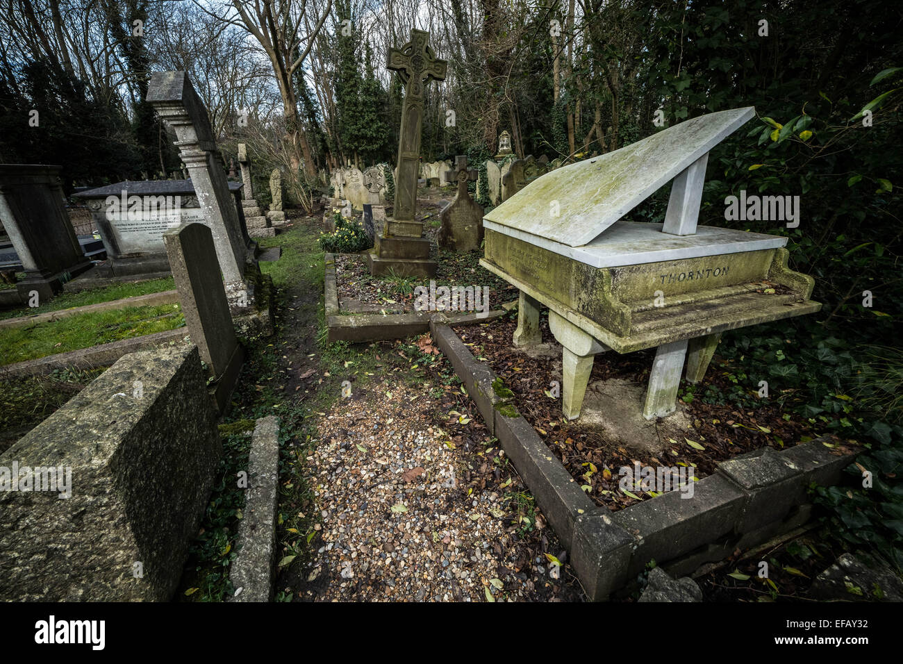 Tomb of Harry Thornton in Highgate Cemetery (east), North London, UK