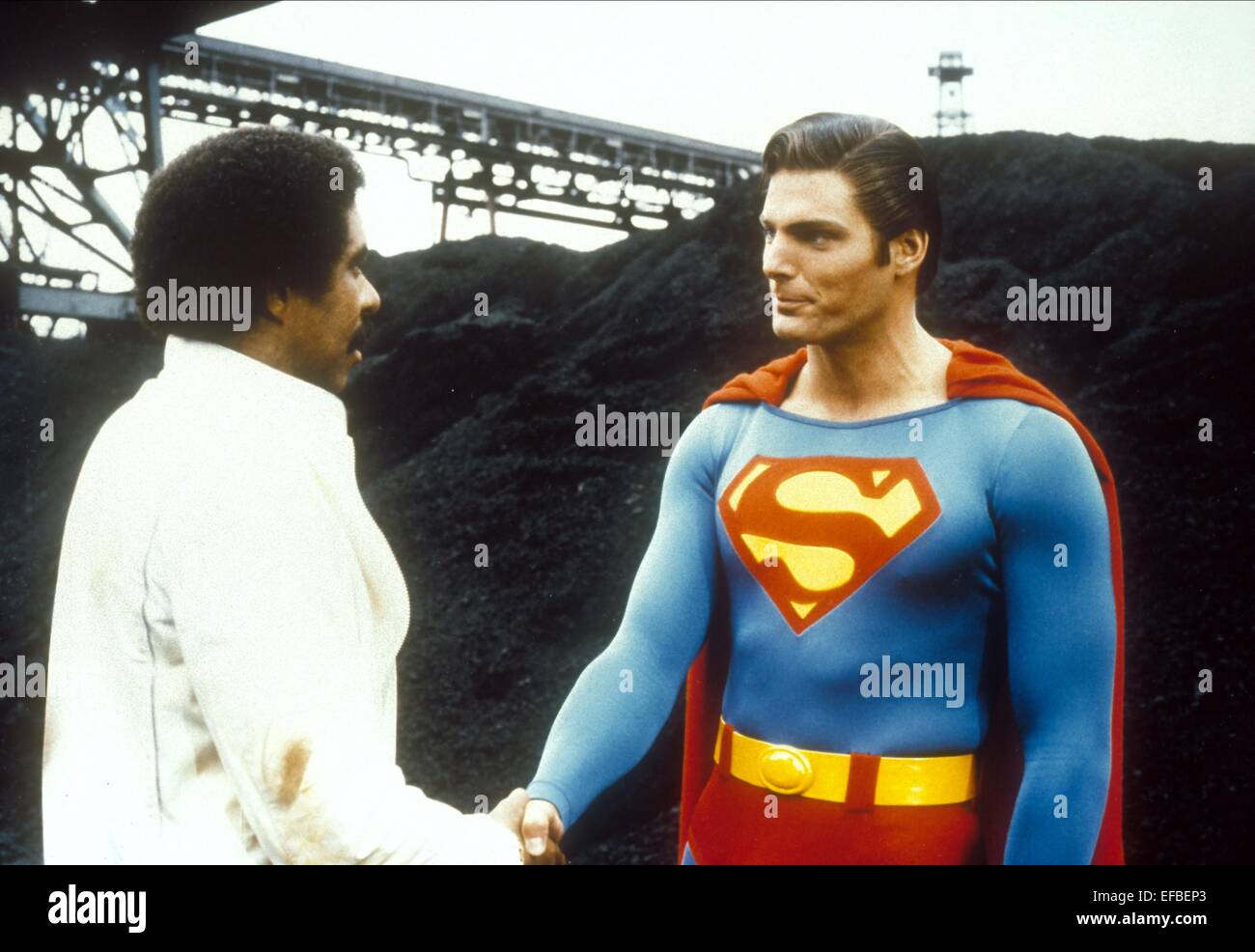 RICHARD PRYOR & CHRISTOPHER REEVE SUPERMAN III (1983 Stock Photo