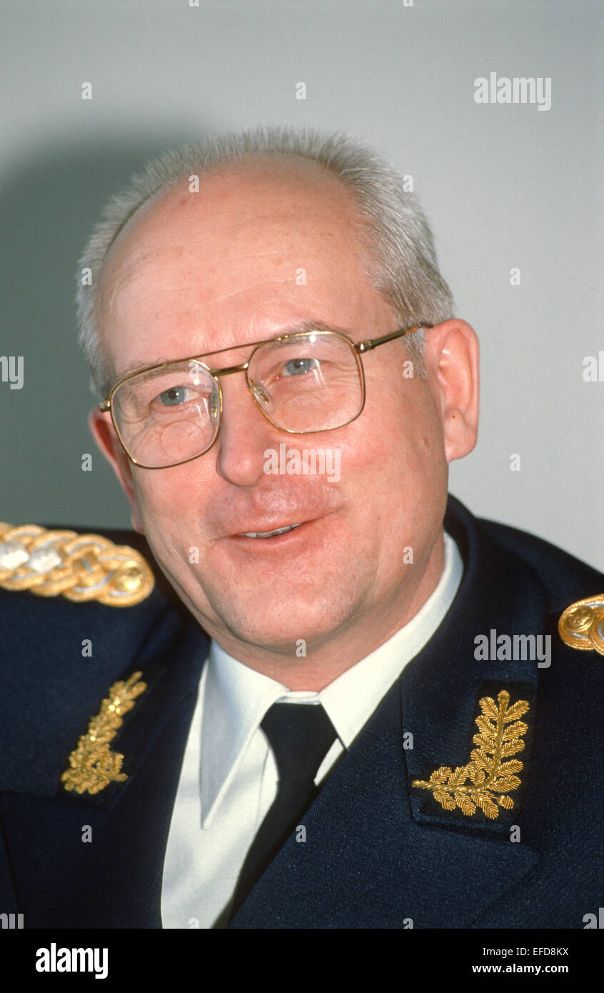 Admiral Theodor Hoffmann, last East German Defence Minister, Berlin, 1991.