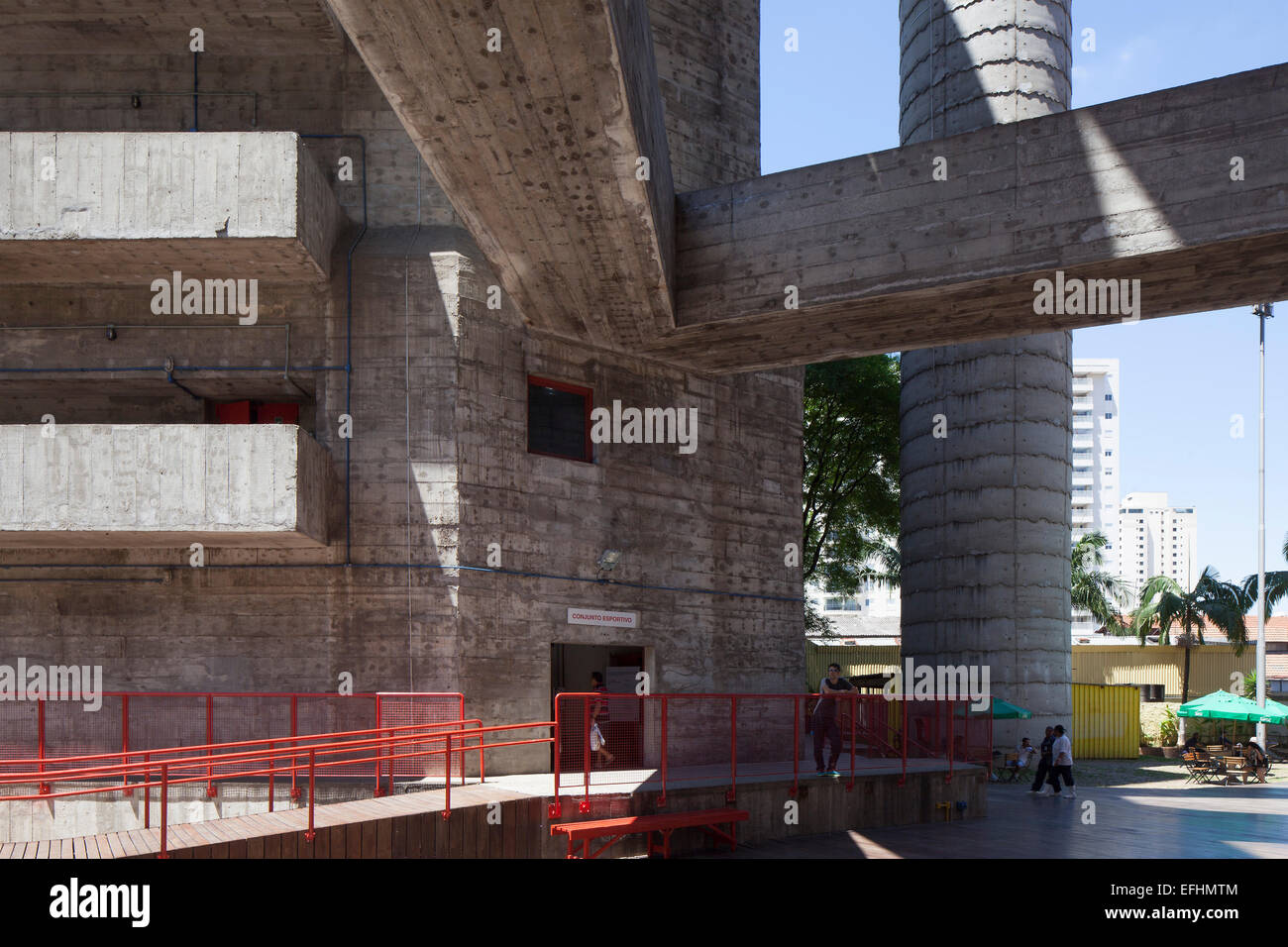 SESC Pompeia, Sao Paulo, Brazil. Architect Lina Bo Bardi, 1982 Stock