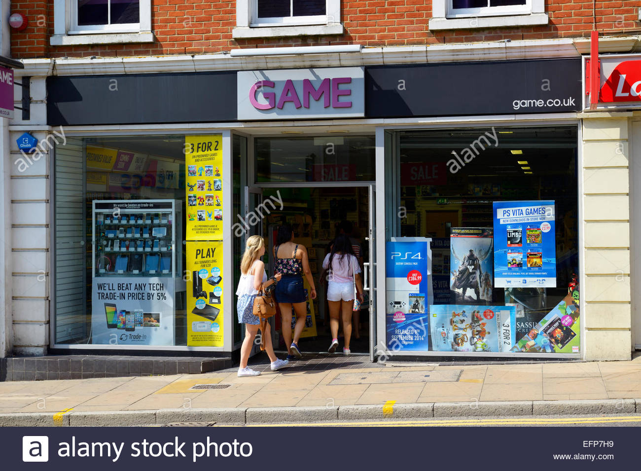 Game shop entrance, Guildford, Surrey, England UK Stock Photo, Royalty