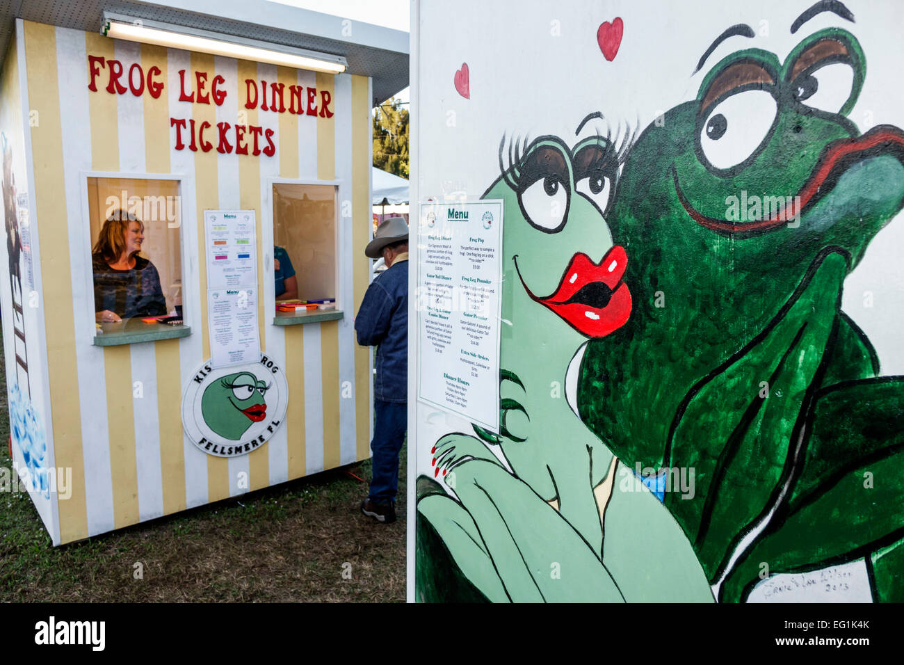 Florida Fellsmere Frog Leg Festival dinner tickets line queue booth
