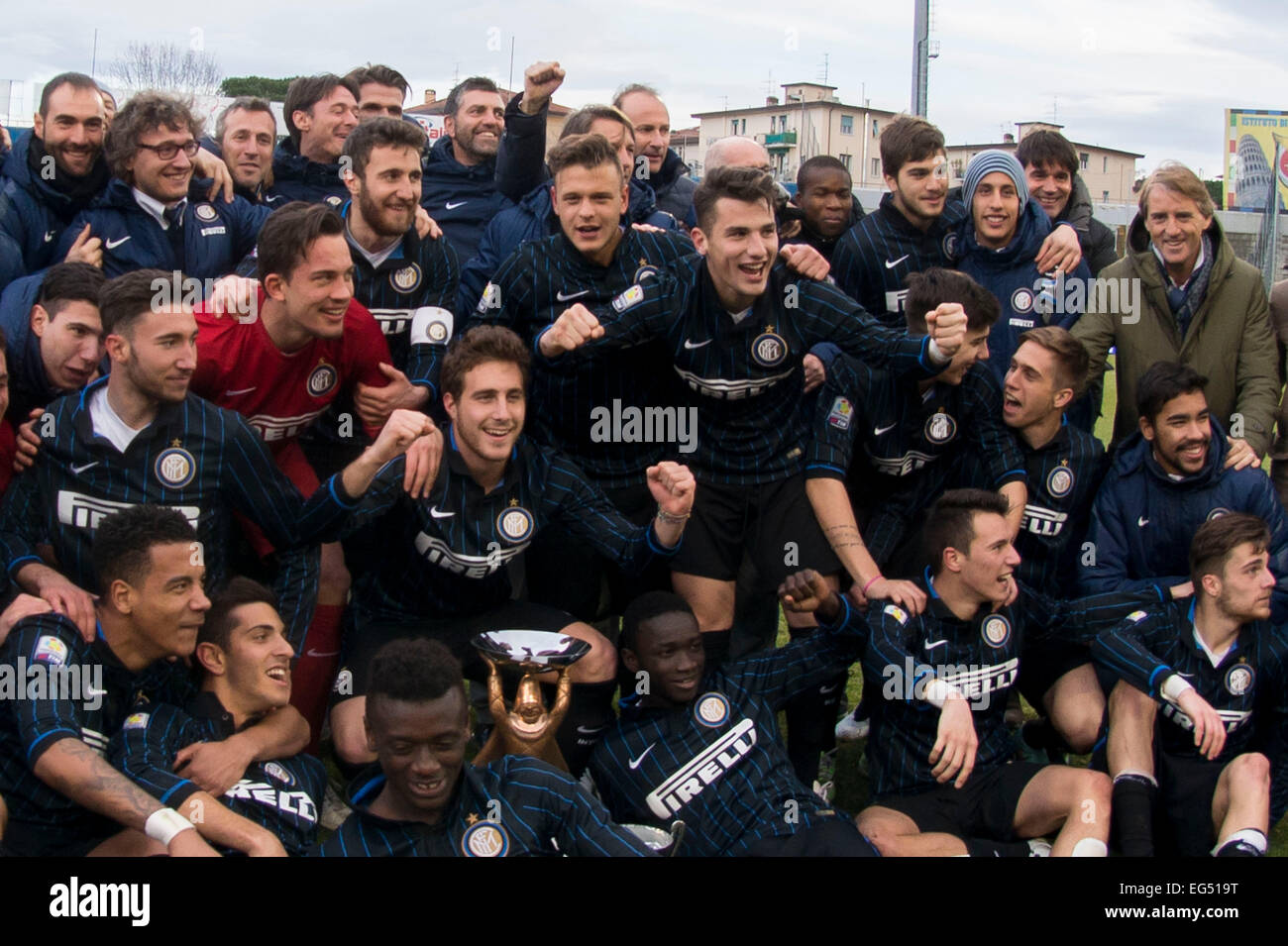 Pisa, Italy. 16th Feb, 2015. Inter Team Group Football/soccer Stock