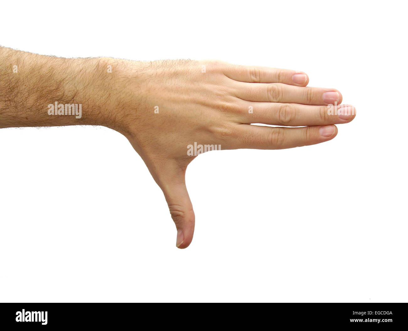 Hand Showing A Thumb Down Isolated On White Background Stock Photo Alamy