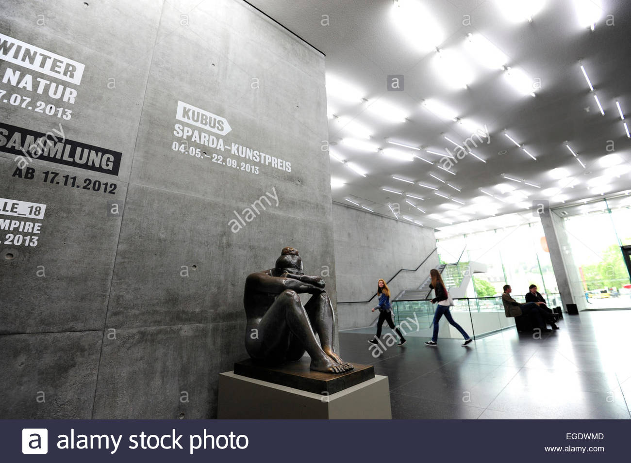 Sculpture in the foyer of the kunstmuseum stuttgart, modern stock ...