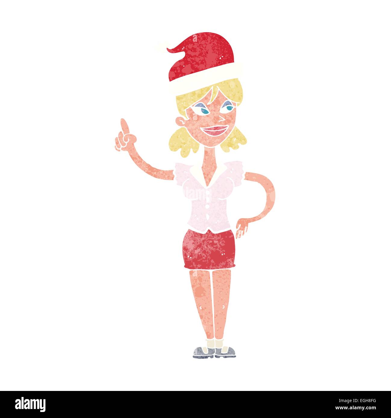 woman,female,girl,christmas,xmas,hat,idea,cartoon, art Stock Vector Art
