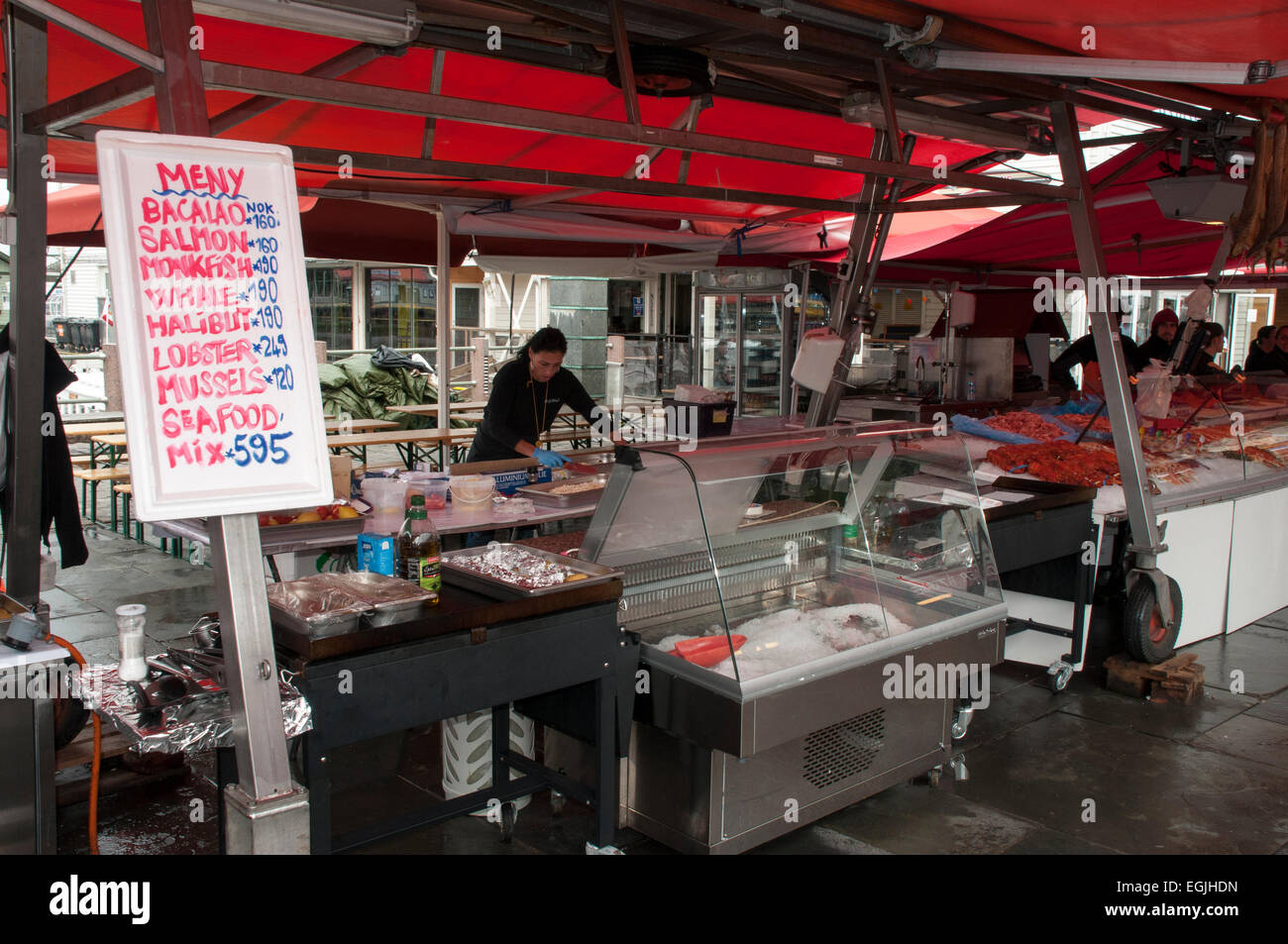 The fish market in the Norwegian city of Bergen sells whale meat at